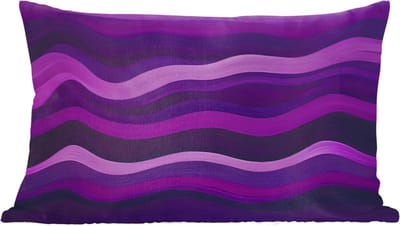 Sierkussens - Kussentjes Woonkamer - 60x40 cm - Lijnen - Golven - Paars - Abstract