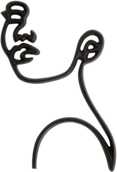 wanddecoratie Face zwart 38 cm