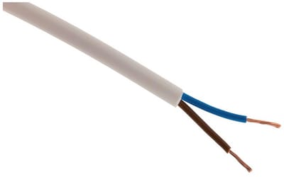 H05VV-F 2x 1.5mm² Elektrische Stroomkabel - Flexibele Huiskabel - Slijtvast en Vochtbestendig - Wit - 10m
