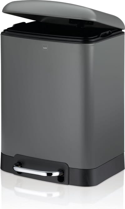 Afvalemmer, RVS, Antraciet, 6 L - Kela | Davino