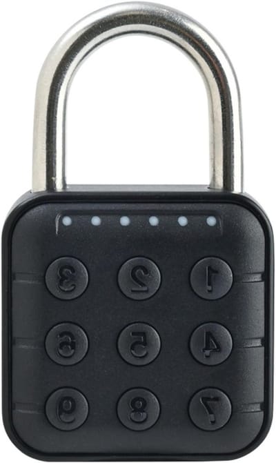 6-cijferige elektronische codehangslot met wachtwoord, programmeerbaar voor bagage en kastdeuren, 10 instelbare sets