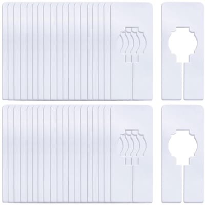 Kastverdelers voor hangende kleding, wit kunststof kledingrek verdelers baby kledingkast verdeler wit kleerhanger verdeler met markering pen (rechthoek)