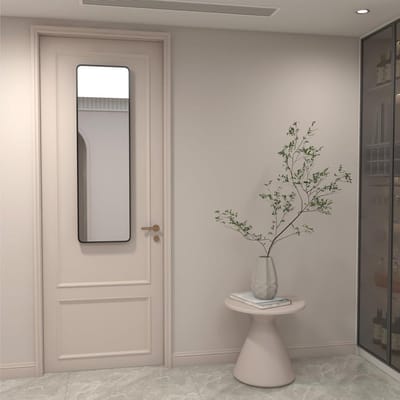 Full Length Mirror Wall Mounted for Bedroom Bathroom - 14x47 Inch Black Aluminum Frame - Large Body Mirror for Hallway Living Room Closet Explosion Proof