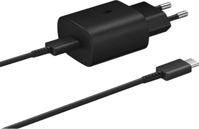 Samsung - Fast Charge 25W Power Adapter - 220V Lader - incl. USB-C naar USB-C Kabel - Zwart
