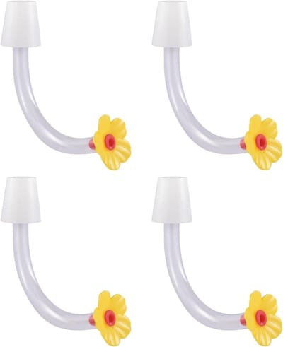 Voederbuisjes - Vogelvoeding accessoires - Vogels voeren - Weerbestendige constructie - 4 stuks - Geel