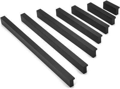 2 Stuks Aluminium Meubelhandgrepen met 256mm Gaatjes, Zwarte Keuken- en Kastgrepen voor Lades en Deuren