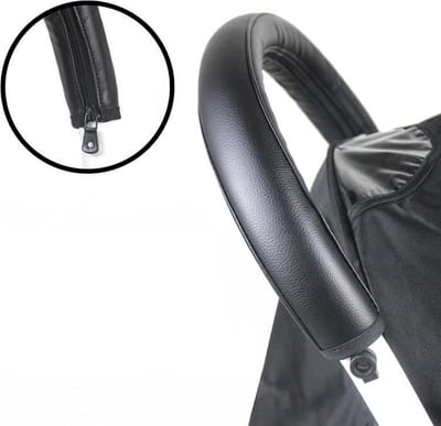 SY Goods - Kinderwagen handvat - bescherming - nep-leer - zwart
