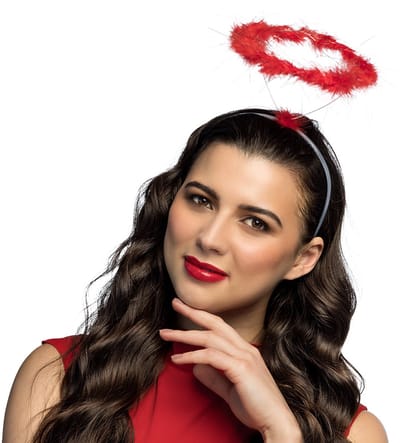 Boland - Diadeem Halo rood Rood - Volwassenen - Vrouwen - Engel - Engel - Carnaval - Themafeest - Halloween