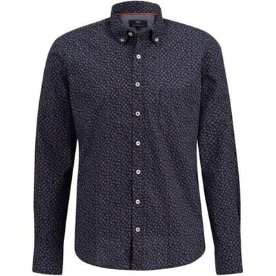 Fynch-Hatton Overhemd Mini Fantasy Circle Pattern Navy / male