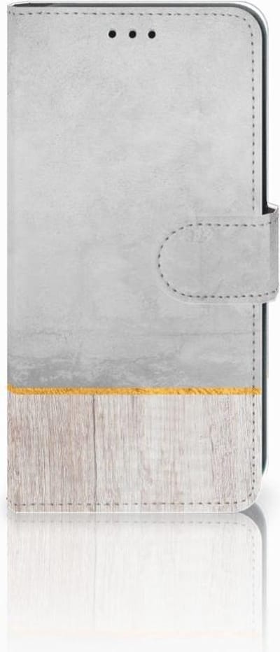 Xiaomi Mi A2 Lite Book Style Case Wood Concrete