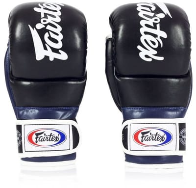 Fairtex FGV18 Super Sparring MMA Handschoenen - Zwart / Blauw - maat L