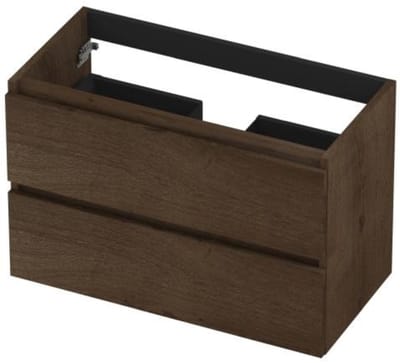 INK - Onderkast 2L Greeploos Houten Keerlijst Fineer - 800x400x520 Mm - Chocolate Fineer