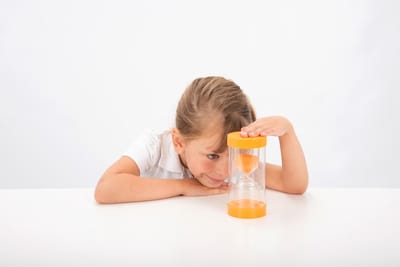 TickiT zandloper educatief speelgoed 10 minuten oranje.