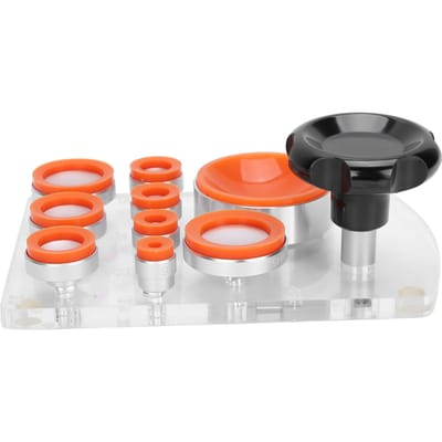 Zuigachterkant Case Opener met 8 stuks Matrijzen Professioneel Horlogekast Openingsgereedschap voor Horlogemaker orange