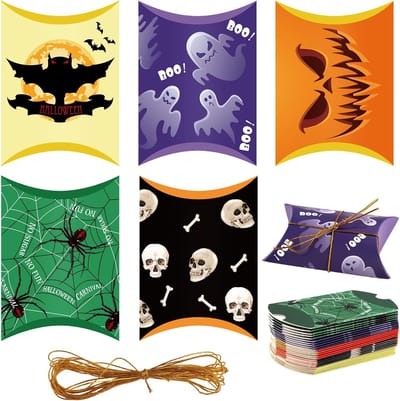 30pcs Halloween Kussen Dozen voor Geschenken - Kussen Favor Dozen - Goedie Dozen - Papier Kussen Dozen - Kussen Snoepdozen - Treat Dozen voor Halloween Feestbenodigdheden
