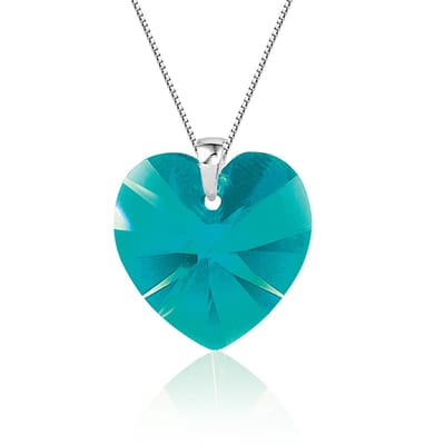 Montebello Ketting Posidonia HZ61 - Swarovski Hart - 925 Zilver Gerhod. - Ø18mm - 45cm