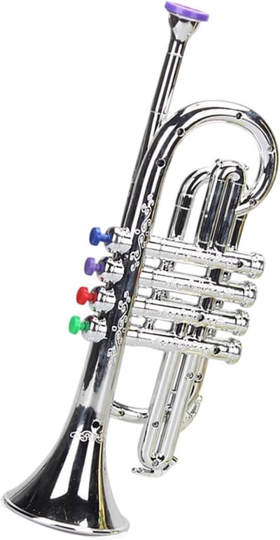 Speelgoed Trompet - Muziekinstrument Kinderen - Muzikaal Leren - Authentiek Geluid - 39x21x9 cm - Goud