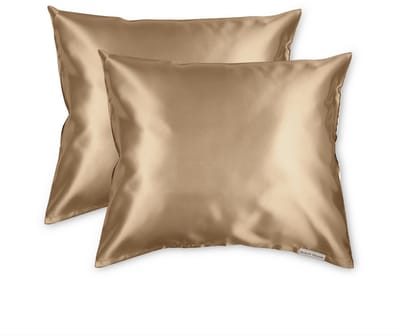 Beauty Pillow® - Satijnen Kussenslopen - Voordeelset - Duo Pack - 60x70 cm - Bronze