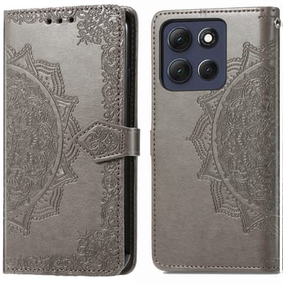 imoshion Hoesje - Geschikt voor Motorola Moto G56 - Mandala Bookcase - Grijs