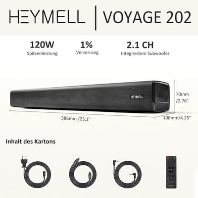 Bluetooth Soundbar - Kleine Luidspreker - TV Geluid Verbeteren - Geïntegreerde Subwoofer - 59 cm - Zwart