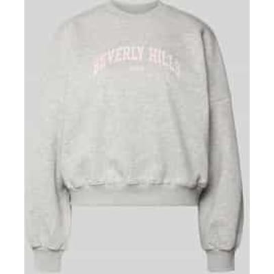 Sweatshirt met labelprint en ronde halslijn