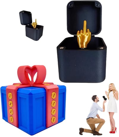 Dailygoods - Pakket van 2 Spoof Cadeaudozen, Middelvinger, Vervelende Cadeaudoos, Kastschroef Cadeaudoos, Echt Langweilig Cadeaudoos, Nieuwigheid Cadeaupapier, Farce Doos, Kantoor en