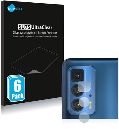 Savvies - Screenprotector voor Motorola Edge 20 Pro (ALLEEN Camera Lens) - Folie Beschermfolie transparant 6 Stuks