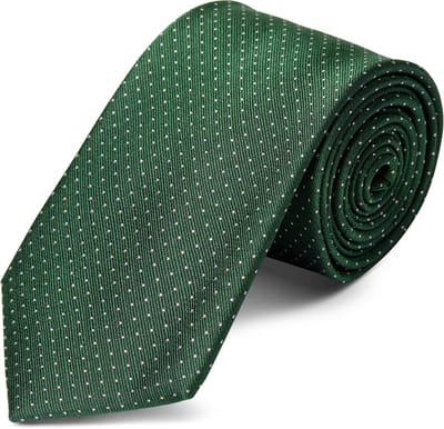 Groene 8 cm Brede Zijden Stropdas met Polkadotmotief