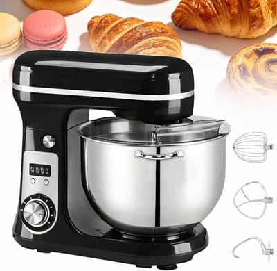 Keukenmixer - Bakmachine - Beslag Maken - 6 Snelheden Instelbaar - 6L Kom - Zwart