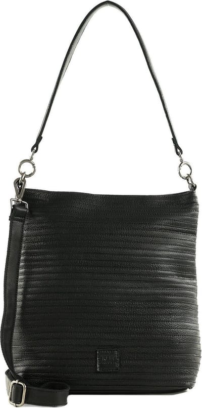 FREDsBRUDER Leren Schoudertas Good Mood Hobo Bag Black Zwart
