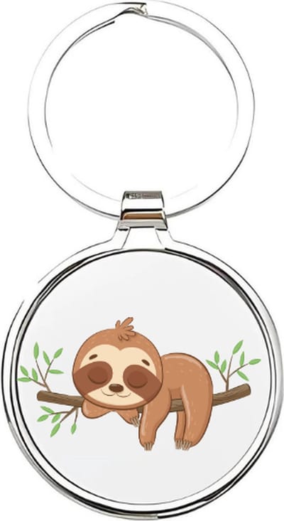 Akyol - Luiaard Sleutelhanger - luiaard - dierenliefhebbers - Sloth - zoogdier - dieren - slapen - dierentuin - safari - schattige sleutelhanger - slaapkop - sleutelhanger voor dierenliefhebbers - jungle - Boomdieren - 4 x 7,5 CM
