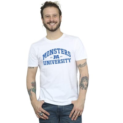 Disney Heren Monsters University Logo T-Shirt (Wit)