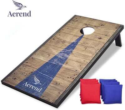 Aerend Cornhole Set - Speelbord - 90 x 60 cm - Met 8 Zakjes & Draagtas - Perfect board voor Buitenplezier en Verjaardagsfeestjes, Tuinfeesten, Stranddagen en Familieplezier