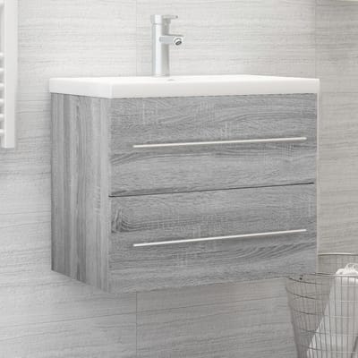 vidaXL - Wastafelkast - 60x38,5x48 - cm - bewerkt - hout - grijs - sonoma - eikenkleur