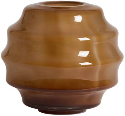 Light & Living Vaas Nayoro - Glanzend Amberbruin - Ø32.5x29cm - Glas - Modern - Bloemenvaas - Woondecoratie - Decoratieve vaas voor woonkamer of slaapkamer