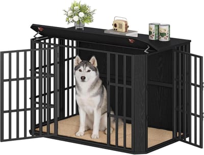 Hondenbench Meubel - Hondenmand Kast - Veilige Rustplek - Stijlvol Design - Medium Honden - Zwart