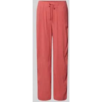 Broek van viscose-linnenmix met elastische tailleband