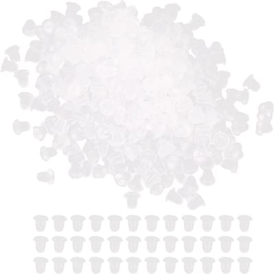 Boucles d'oreilles en Silicone Transparent, 500 pièces, boucles d'oreilles arrière, support de bouchon d'oreille, accessoire de remplacement white
