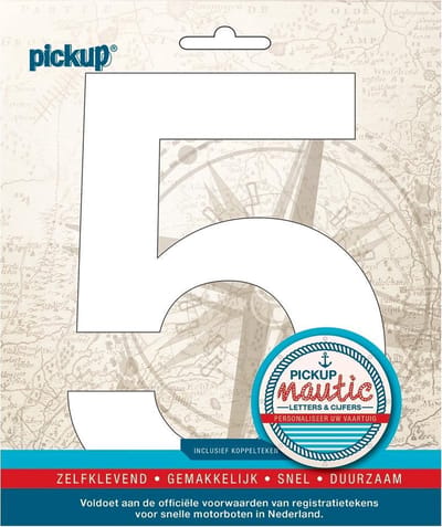 Pickup Nautic plakcijfer 150mm wit 5