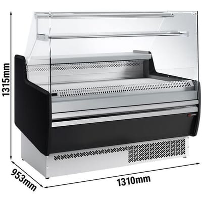 GGM Gastro Kühltheke - 1310mm - 1 Ablage - Frontblende Schwarz Zilver / Zwart