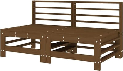 Tuinbank set - Houten zitbanken - Gezellig samenzijn - Modulair ontwerp - 57.5 x 63.5 cm - Houtbruin