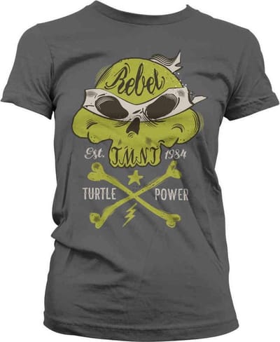 Teenage Mutant Ninja Turtles Dames Tshirt -S- Rebel Turtle Power Grijs