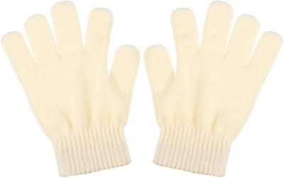 Kinderen gebreide handschoenen voor herfst en winter, warm en comfortabel voor 4-12 jaar (wit)
