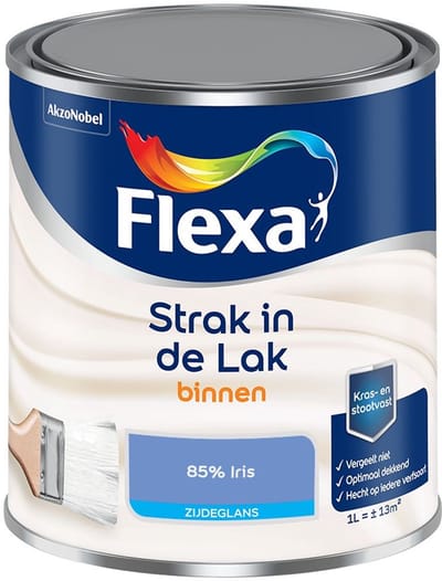 Flexa - Strak In De Lak Binnenlak Zijdeglans - 85% Iris - Mengverf - 1 L