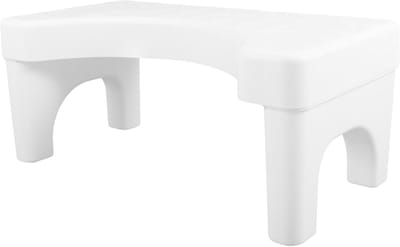 Toiletkruk - Voetenbankje Potje - Verbeteren Toiletgang - Duurzaam Kunststof - 39.5x20.5x16.5cm - Wit