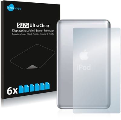 Savvies - Screenprotector voor Apple iPod classic 120 GB (Achterkant, 7. Gen.) - Folie Beschermfolie transparant 6 Stuks