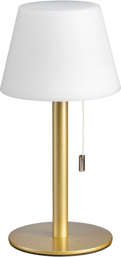 Luxus Europe - Tafellamp Billy Goud - Draadloze LED Tafellamp Binnen & Buiten - Trekkoord - USB-C Oplaadbaar - 3 Lichtkleuren