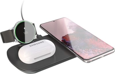 DVZION 3 in 1 Draadloze Oplader - laadstation - Samsung Wireless Charger - Geschikt voor Samsung Galaxy Watch - Galaxy Buds - Android - Snellader