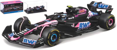 Bburago BWT Racing Alpine A524 - Modelauto - Schaal 1:43 - Zwart/Blauw/Roze