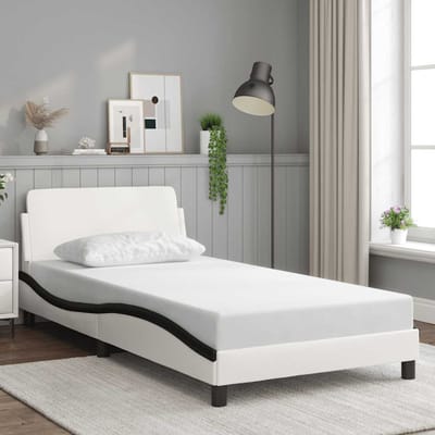 vidaXL - Bedframe - "Dover" - kunstleer - zwart - en - wit - 100x200 - cm